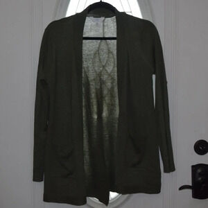 TIME & TRU Women's Green Open Cardigan Size S 4/6